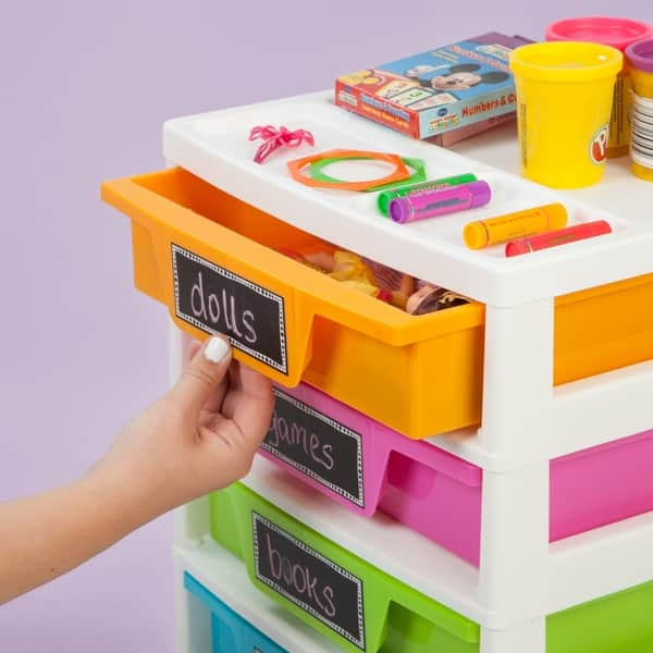 5 Drawer Storage Organizer Chest Assorted Colors Girl Multi Color