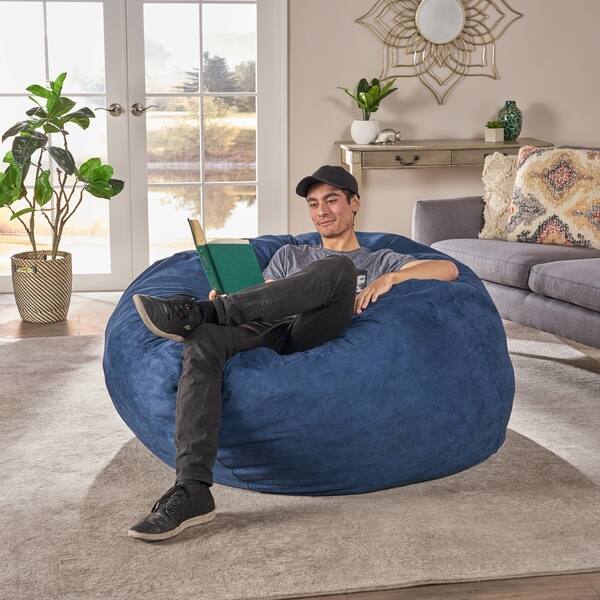 Christopher Knight Home Madison Faux Suede 5' Bean Bag, Blue