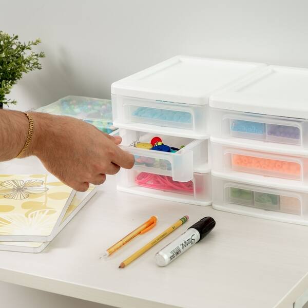 Shop Iris Compact Desktop 3 Drawer System 2 Pack White Free
