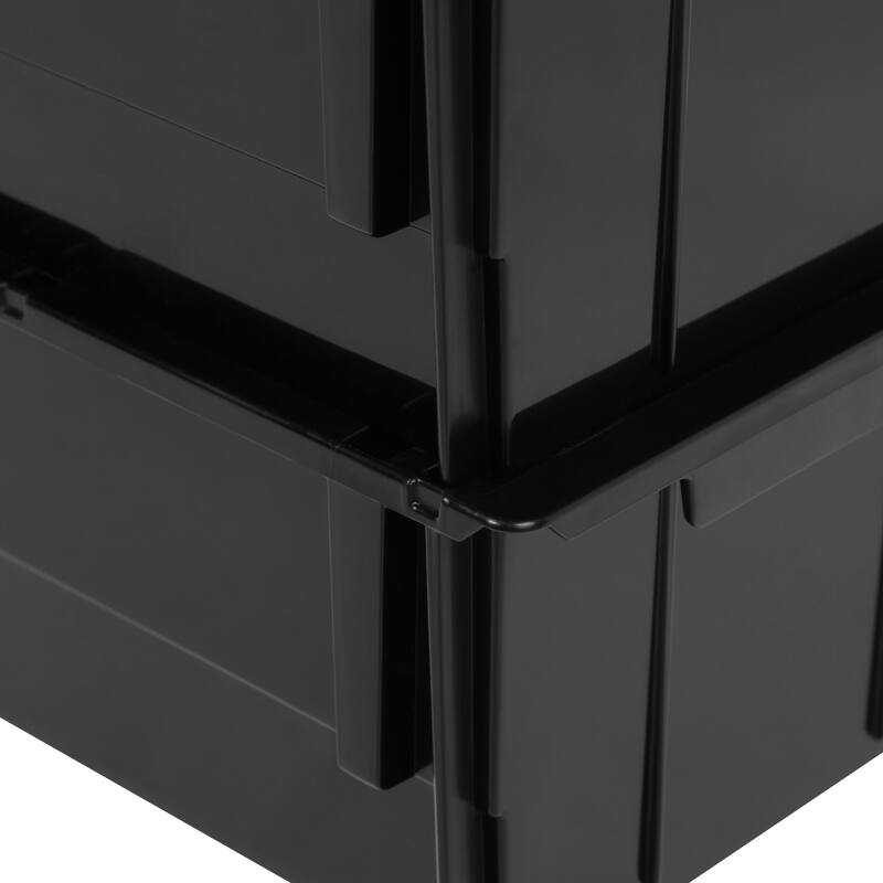 IRIS Large Bin, 8 Pack, Black