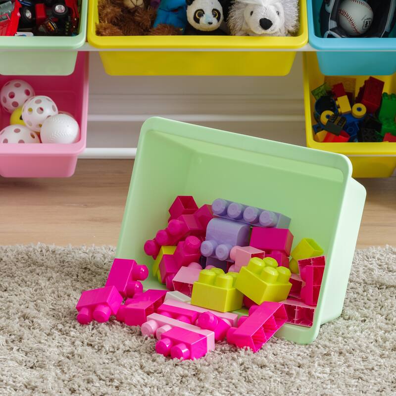 IRIS Large Multi-Purpose Plastic Bins, 4 Pack, Pastel