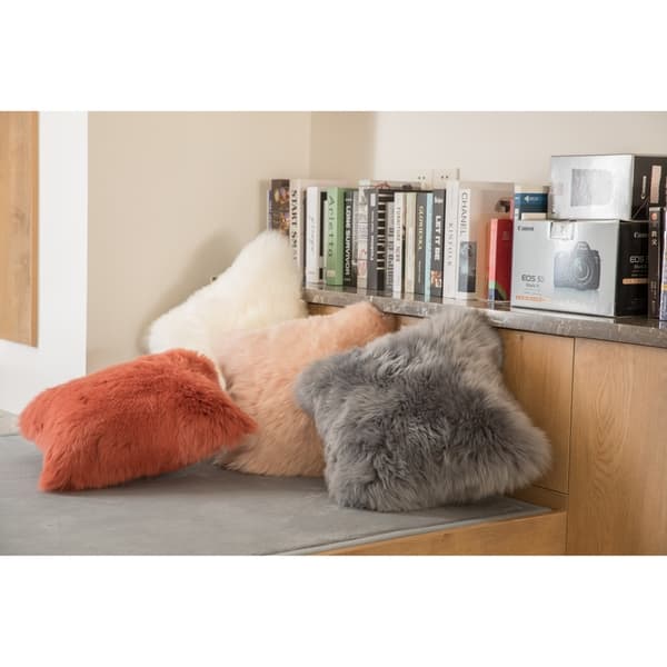 Shop Genuine Australian Lamb Wool Sheepskin Square Pillow Cover 16