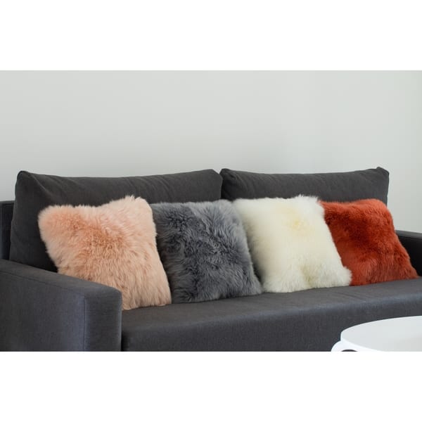 Shop Genuine Australian Lamb Wool Sheepskin Square Pillow Cover 16