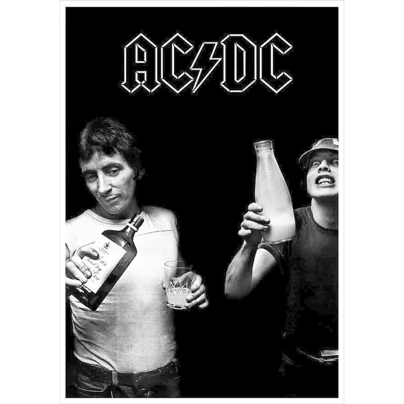 AC/DC Milk and Alcohol - Bon Scott Angus Young 34x24 Music Band Art Print Poster