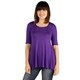 preview thumbnail 22 of 34, 24seven Comfort Apparel Elbow Sleeve Swing Tunic Top For Women