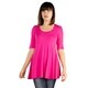 preview thumbnail 19 of 34, 24seven Comfort Apparel Elbow Sleeve Swing Tunic Top For Women