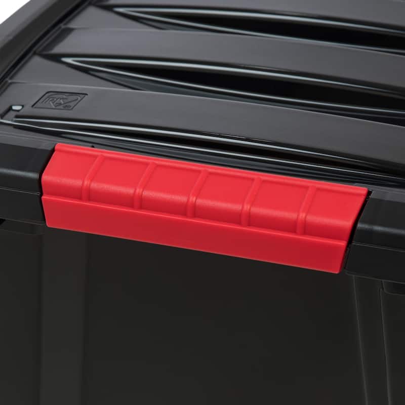IRIS 19 Quart Stack & Pull Box, 6 Pack, Black