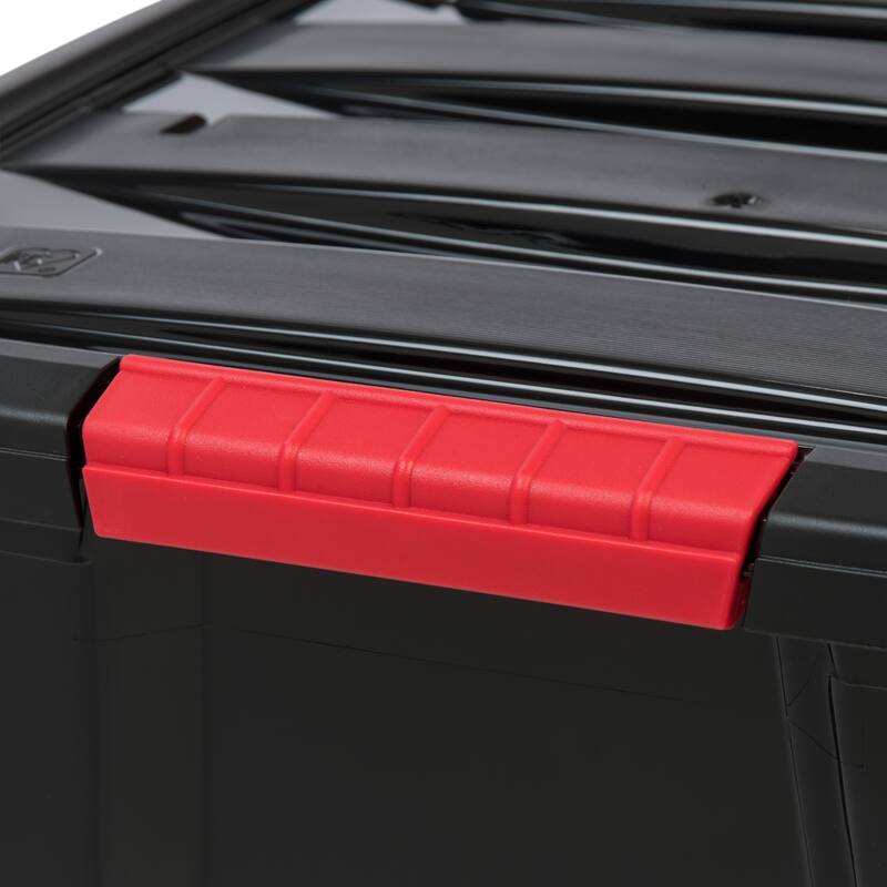 IRIS 53 Quart Stack & Pull Box, 6 Pack, Black