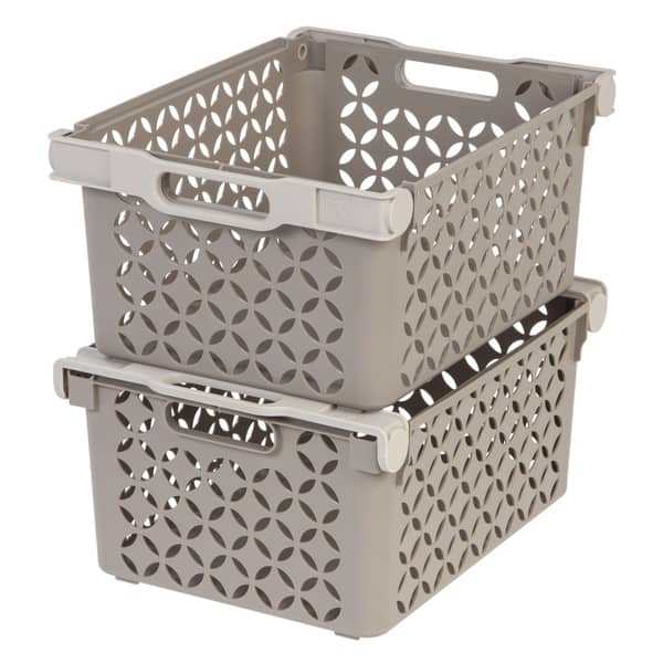 Shop Iris Large Decorative Basket Tan Free Shipping On Orders
