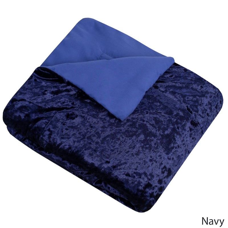 Olivia Velvet Throw by Sweet Home Collection (50"x60") - Navy