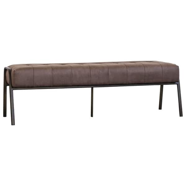 Shop Venturi Faux Leather Tufted Bench On Sale Free Shipping