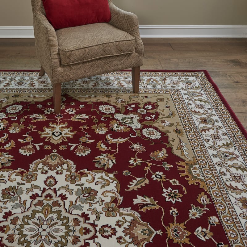 Gertmenian Majestic Chilton Red Traditional Border Oriental Area Rug - 7' 10" x 10'