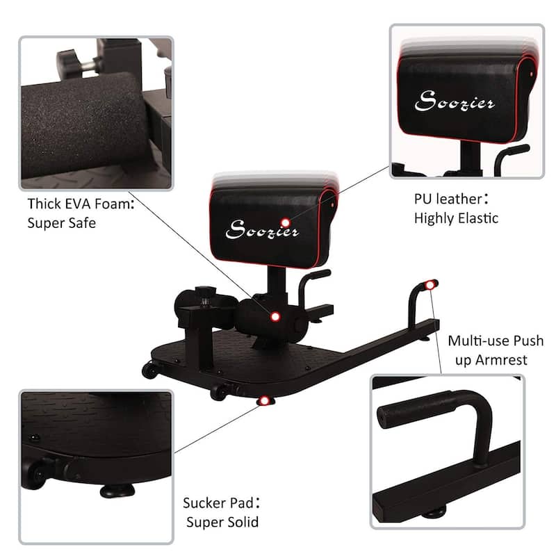 Soozier Multifunctional Abs Glutes Quads Training Workout Exercise Machine - Black - N/A