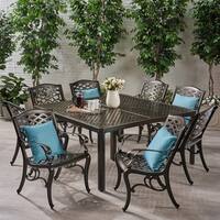 Fairwind Outdoor 8 Seater Aluminum Dining Set by Christopher Knight Home