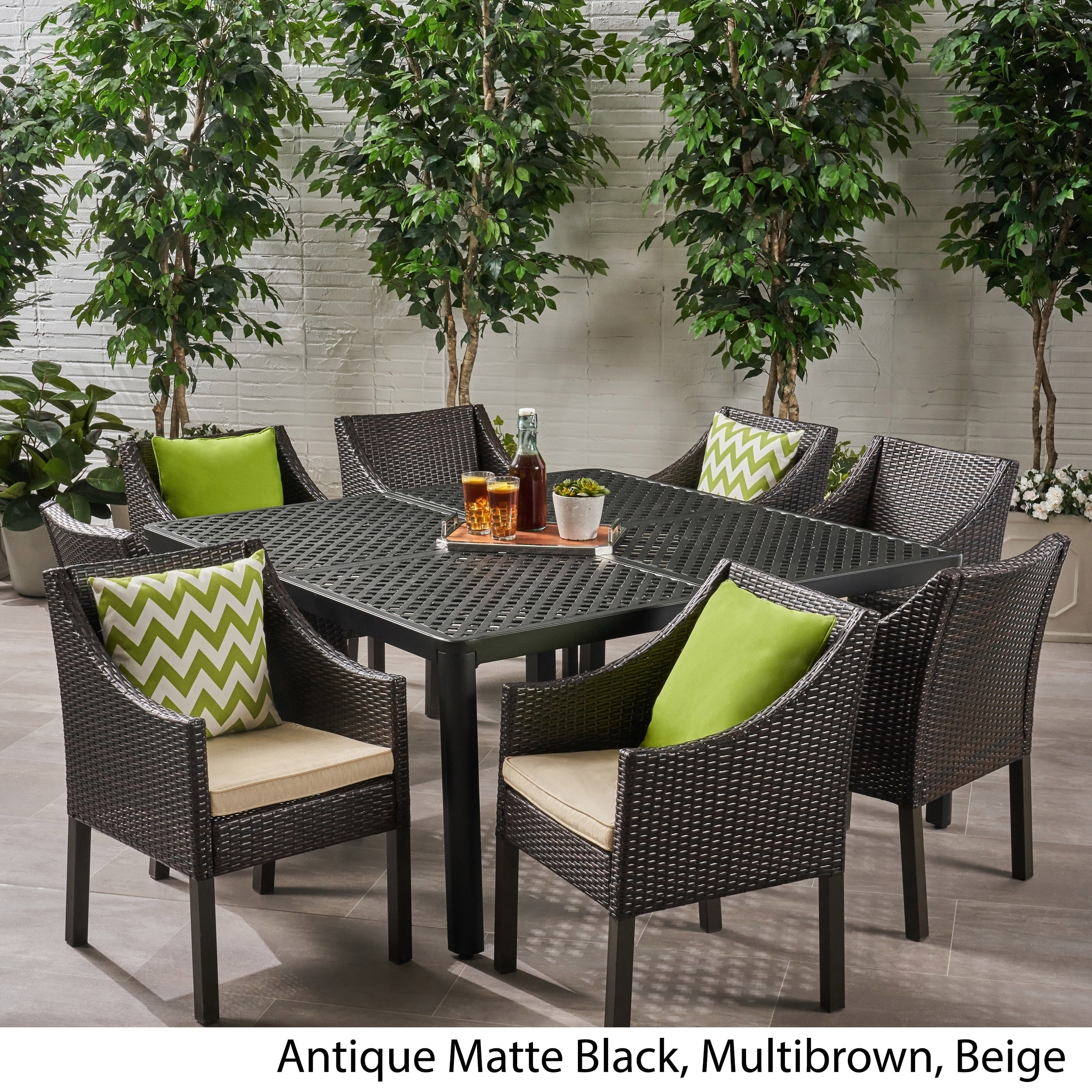 Barnwell Outdoor 8 Seater Aluminum And Wicker Dining Set By Barnwell Outdoor 8 Seater Aluminum