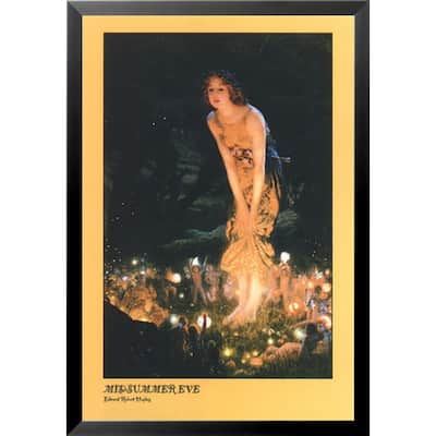 FRAMED Midsummer Eve by Edward Robert Hughes Fantasy Old World Museum Art Print Poster