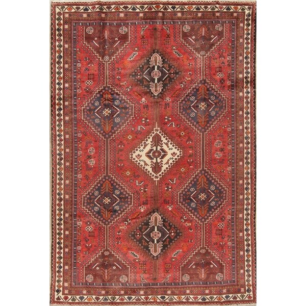 Vintage Lori Tribal Geometric Hand-Knotted Wool Persian Area Rug - 9'11" x 6'8"