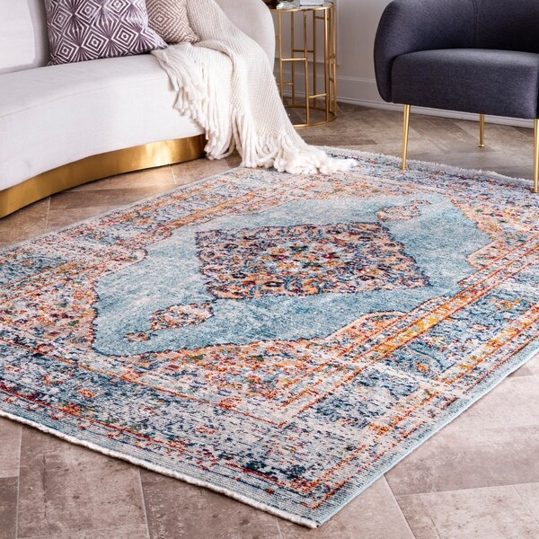 Shop nuLOOM Yessenia Blue Traditional Vintage Distressed ... (600 x 600 Pixel)