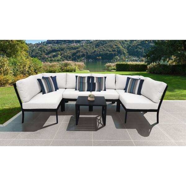 Shop Kathy Ireland Madison Ave 7 Piece Outdoor Aluminum Patio