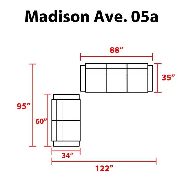 Kathy Ireland Madison Ave. 5 Piece Outdoor Aluminum Patio Furniture Set