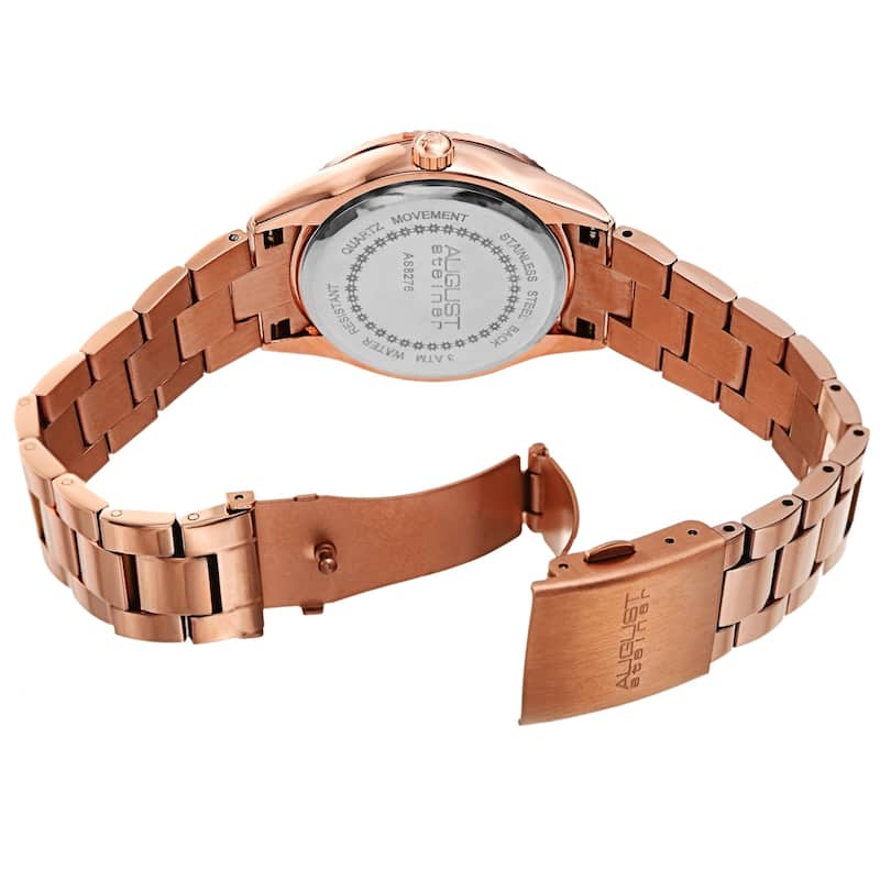 August Steiner Women's Zebra Pattern Date Leather Strap Watch