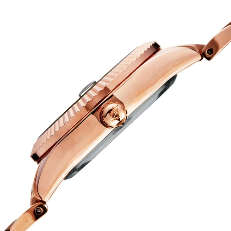 August Steiner Women's Zebra Pattern Date Leather Strap Watch