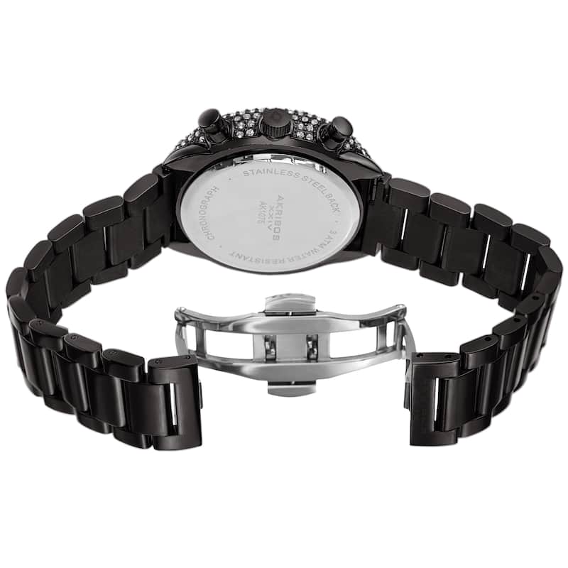 Akribos XXIV Men's Chronograph Crystal Encrusted Bracelet Watch