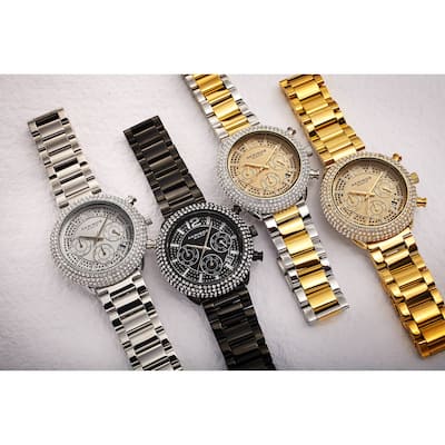 Akribos XXIV Men's Chronograph Crystal Encrusted Bracelet Watch
