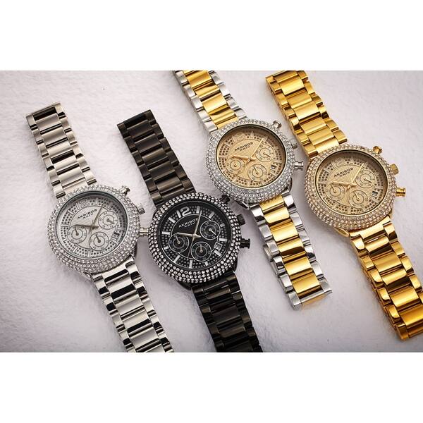slide 1 of 11, Akribos XXIV Men's Chronograph Crystal Encrusted Bracelet Watch