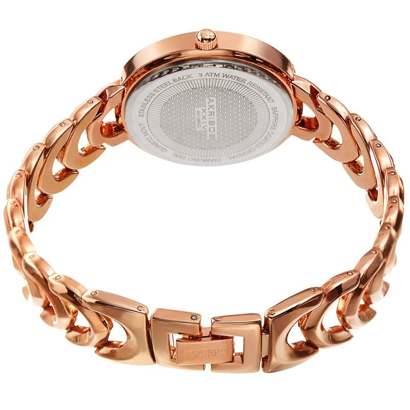 Akribos XXIV Ladies Fashion Diamond Glitter Dial Link Bracelet Watch