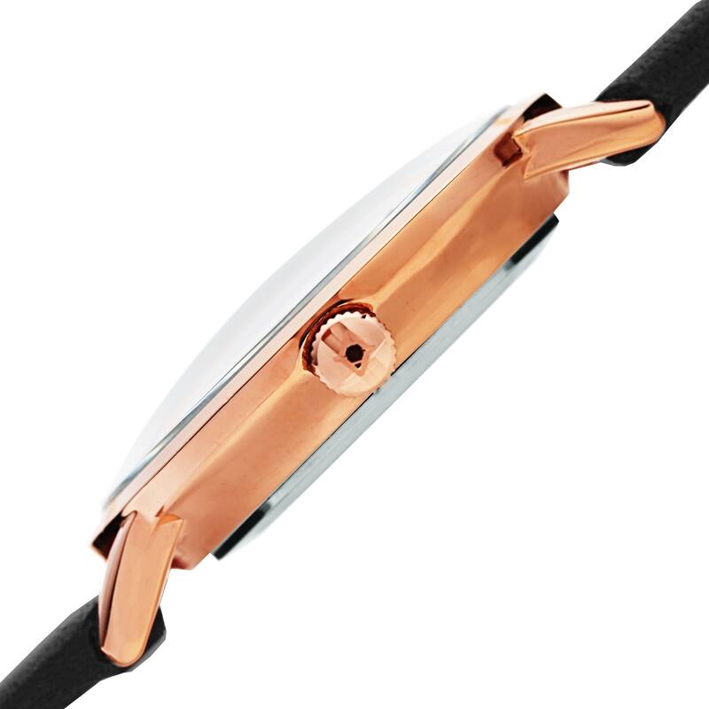 Akribos XXIV Ladies Classic Petite Pencil Style Leather Strap Watch