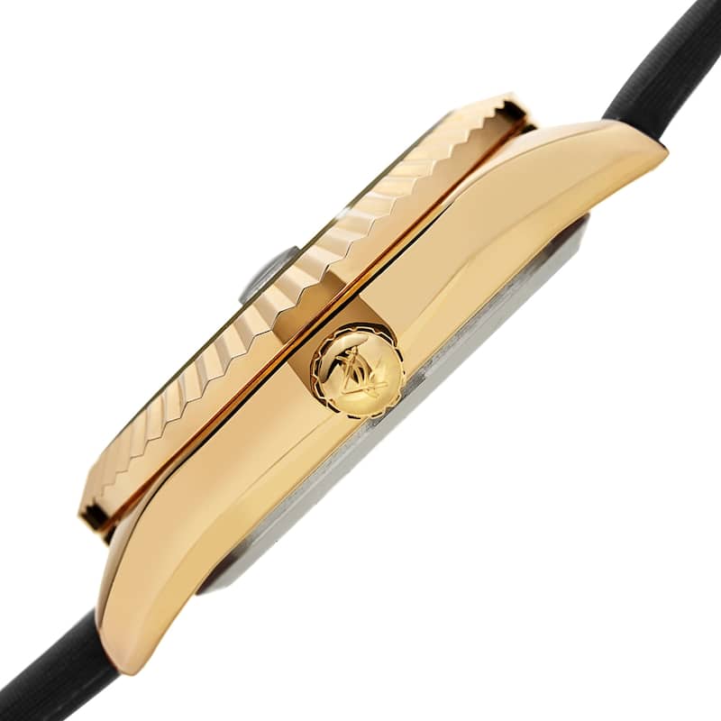 August Steiner Women's Zebra Crystal Grooved Satin Strap Watch