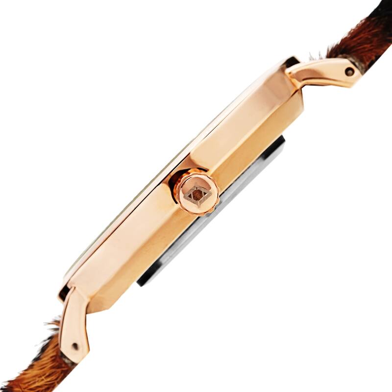 Akribos XXIV Ladies Stylish Animal Print Leather Strap Watch