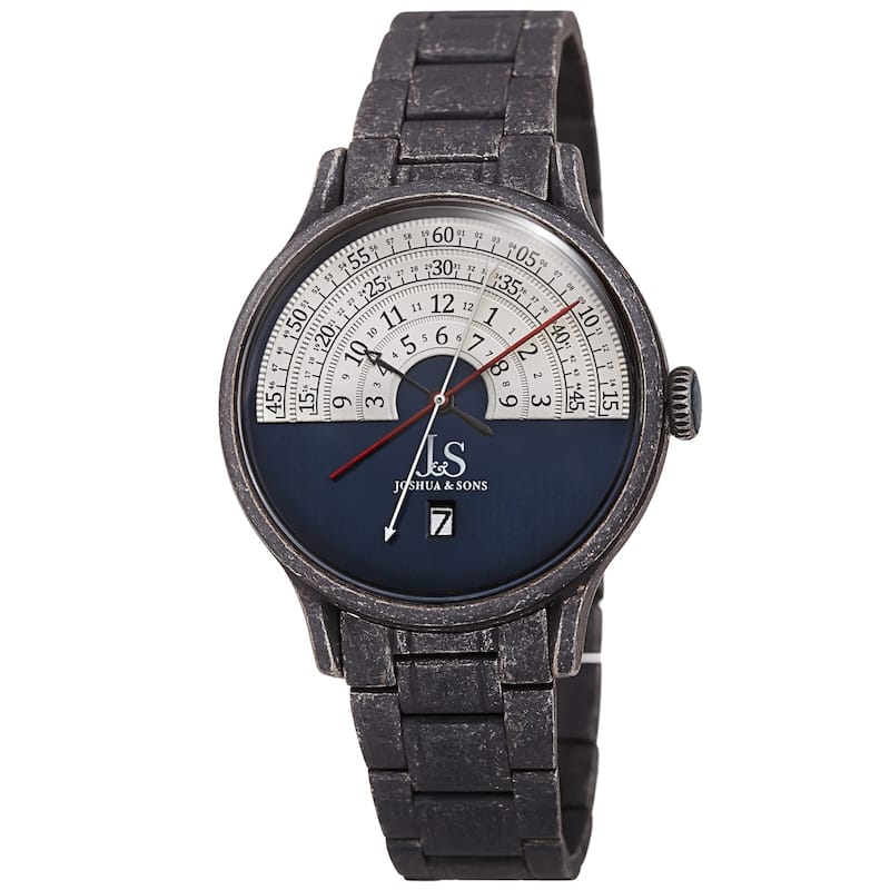 Joshua & Sons Men's Antique Style Arc Dial Bracelet Watch Strap