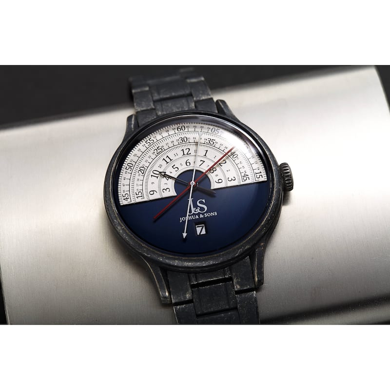 Joshua & Sons Men's Antique Style Arc Dial Bracelet Watch Strap