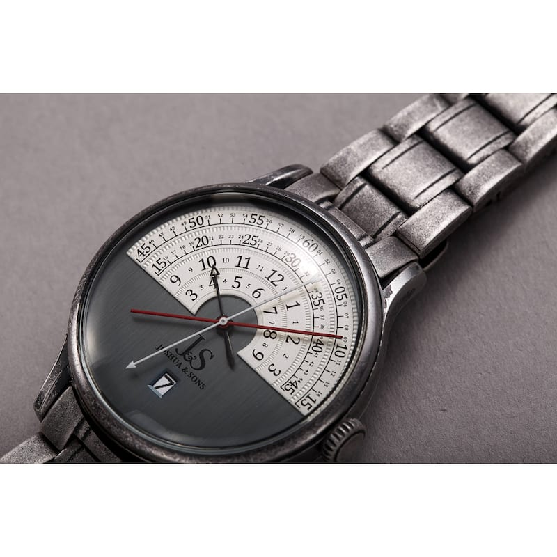 Joshua & Sons Men's Antique Style Arc Dial Bracelet Watch Strap