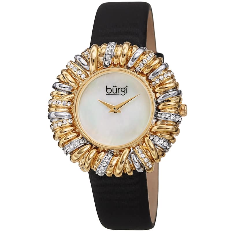 Burgi Women's Exotic Vibrant Ribbon Loop Satin Leather Strap Watch