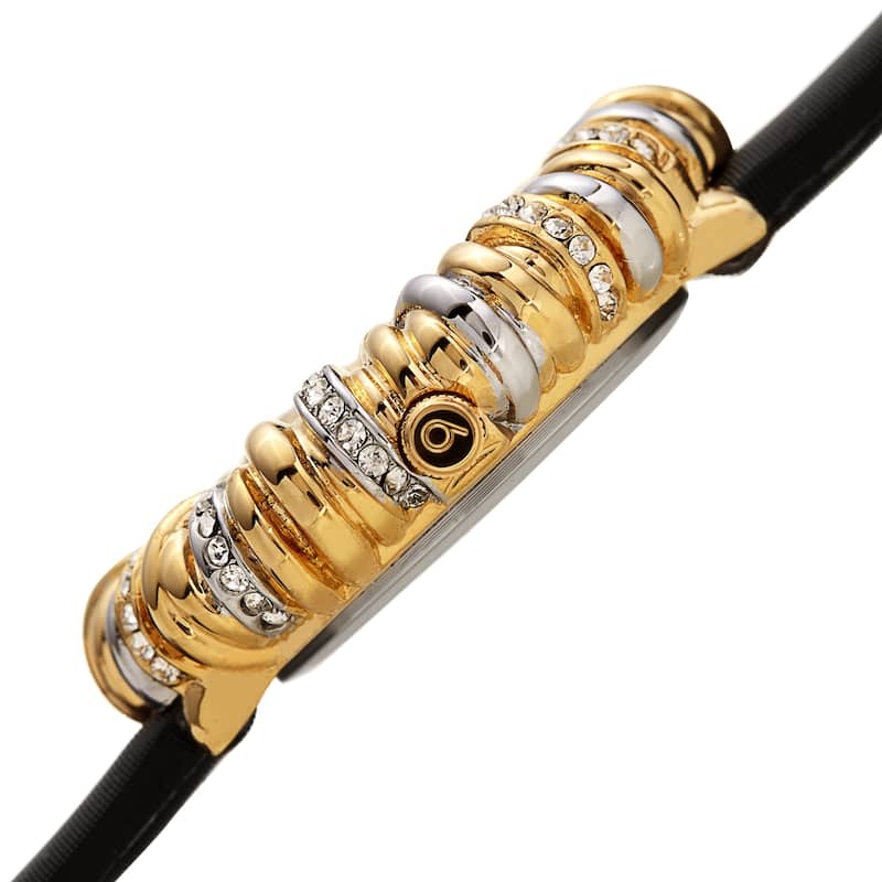 Burgi Women's Exotic Vibrant Ribbon Loop Satin Leather Strap Watch