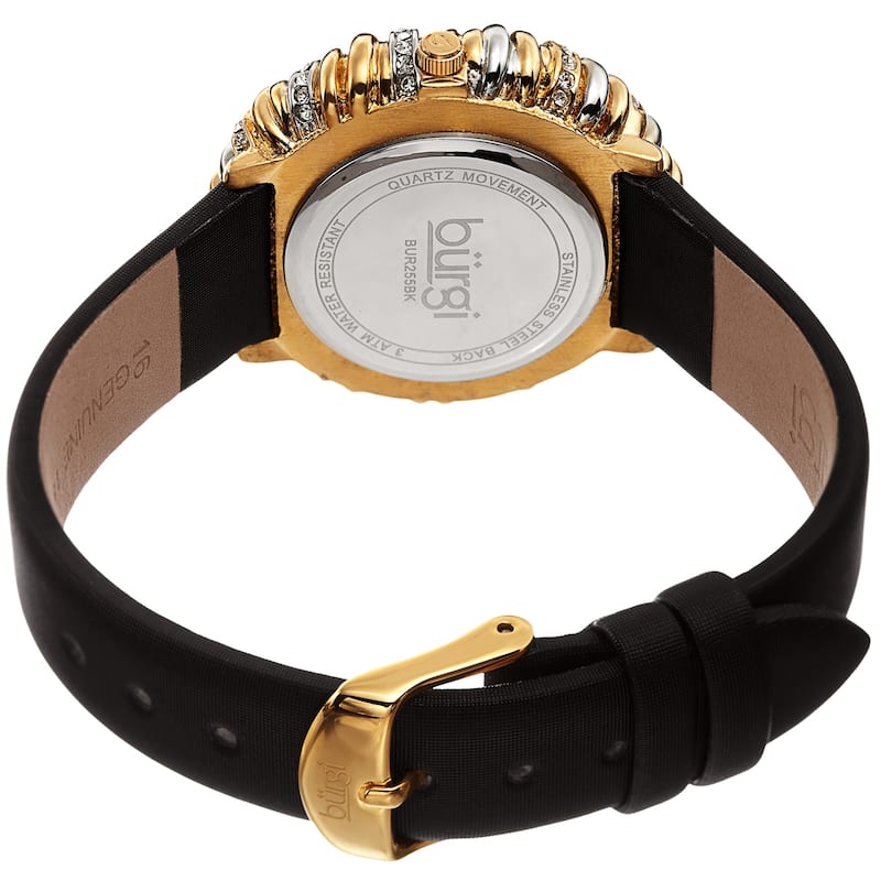 Burgi Women's Exotic Vibrant Ribbon Loop Satin Leather Strap Watch