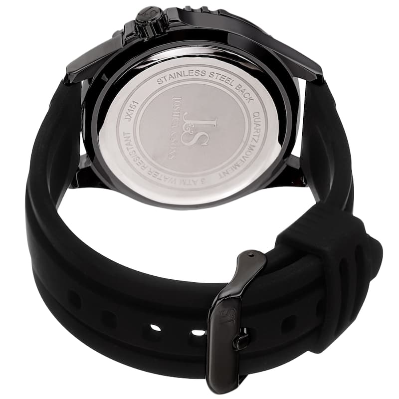 Joshua and Sons Men's Date Rotating Bezel Rubber Strap Watch