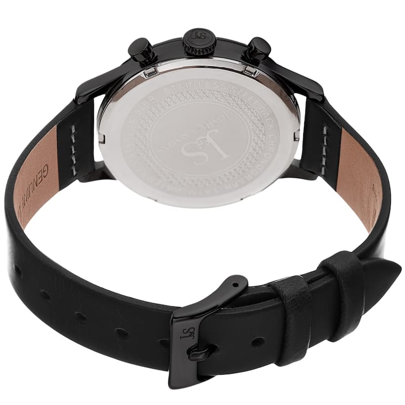 Joshua & Sons Men's Chronograph Smooth Leather Strap Watch