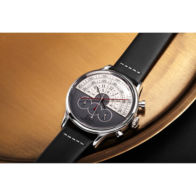 Joshua & Sons Men's Chronograph Smooth Leather Strap Watch