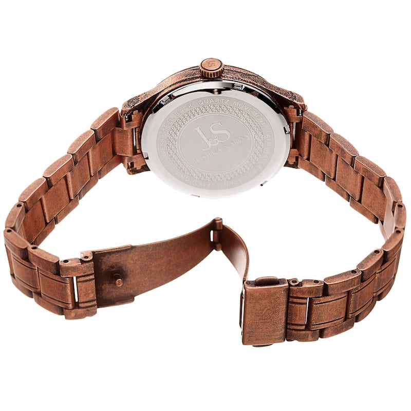 Joshua & Sons Men's Dual Time Stainless Steel Mesh Strap Watch