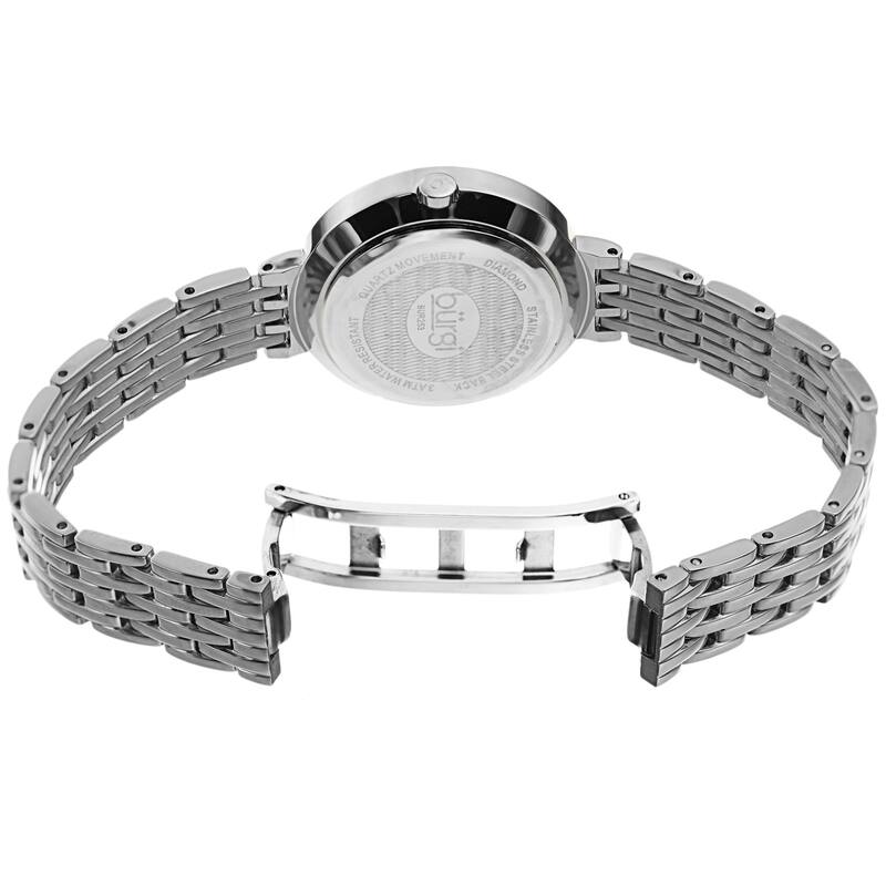 Burgi Women's Chic Diamond Hexagonal Faceted Crystal Link Bracelet Watch