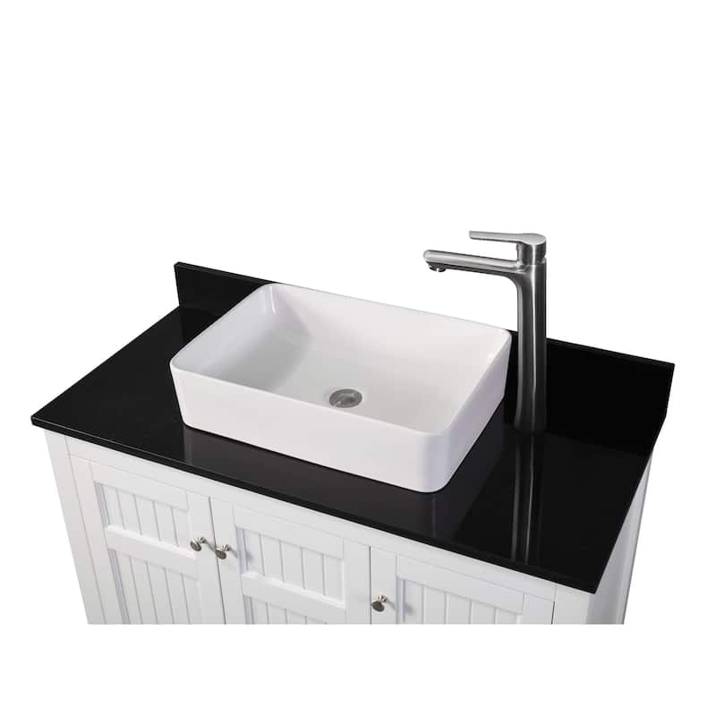 42" Benton Collection Triadsville Vessel Sink White Bathroom Vanity