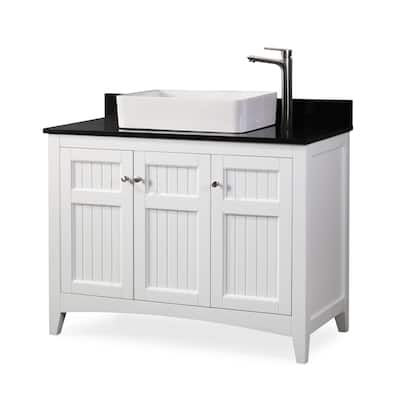 42" Benton Collection Triadsville Vessel Sink White Bathroom Vanity