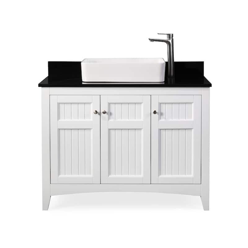 42" Benton Collection Triadsville Vessel Sink White Bathroom Vanity