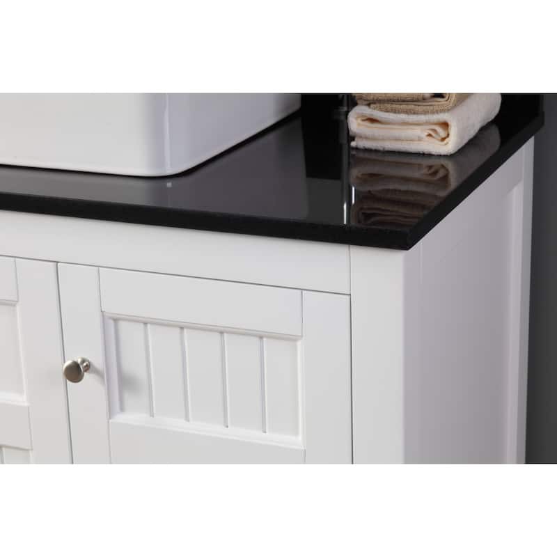 42" Benton Collection Triadsville Vessel Sink White Bathroom Vanity