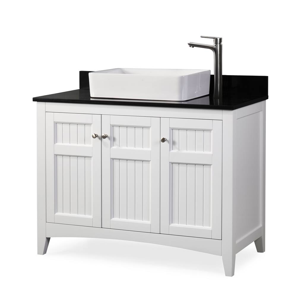 42" Benton Collection Triadsville Vessel Sink White Bathroom Vanity