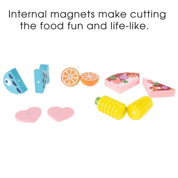 wooden magnetic play food